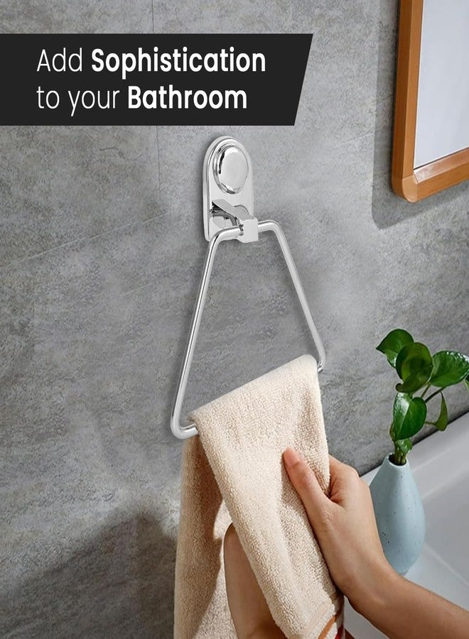 Pivalo 304 Grade Stainless Steel Towel Ring Triangle Hand Towels Hanger Napkin Holder Stand Bathroom Accessories for Home Kitchen & Wash Basin (Pack of 1) - Image 3